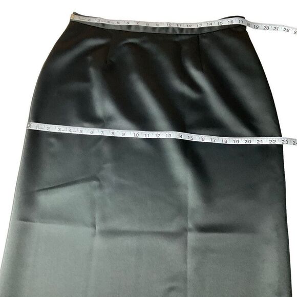 VIE by Victoria Royal Maxi Skirt A-Line Black Lined Side Zipper Side Slit 16 - Picture 5 of 12